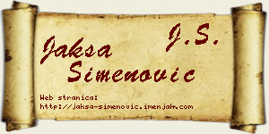 Jakša Simenović vizit kartica